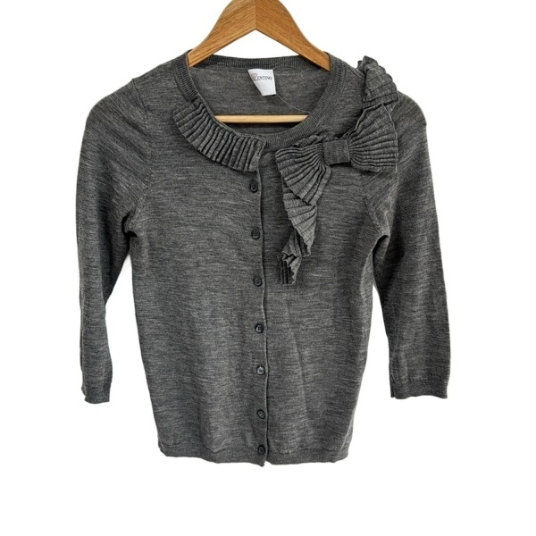 レッドバレンチノ RED VALENTINO カーディガン - グレー レディース 長袖/リボン/フリル 美品 トップス拍卖