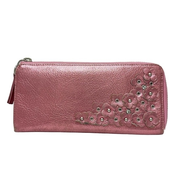アンテプリマ ANTEPRIMA 長財布 - レザー ピンク L字ファスナー/フラワー(花)/ラインストーン 財布拍卖