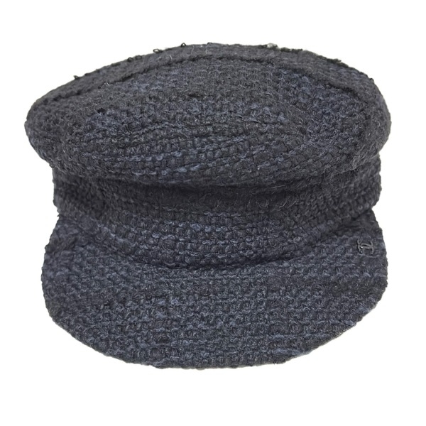 シャネル CHANEL M - コットン、ウール 黒×ダークネイビー キャスケット 帽子拍卖