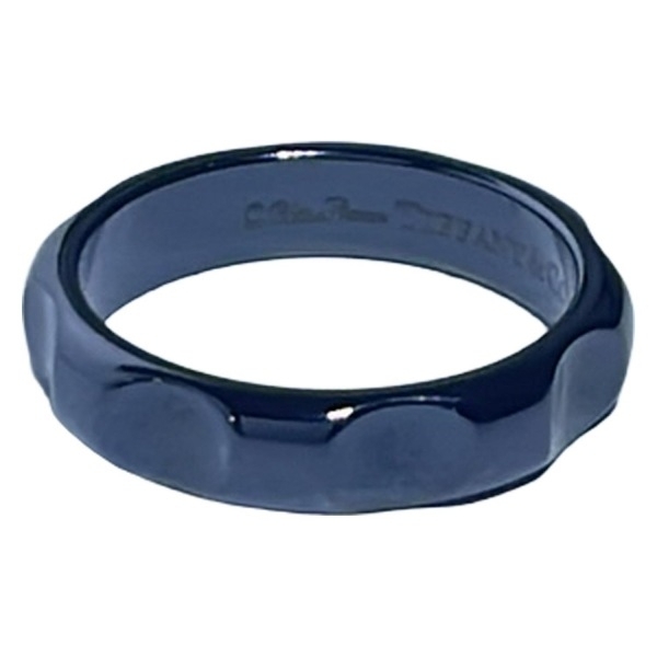 ティファニー TIFFANY&Co. リング 9 号 パロマ ピカソ グルーブ 黒 美品 アクセサリー(指)拍卖