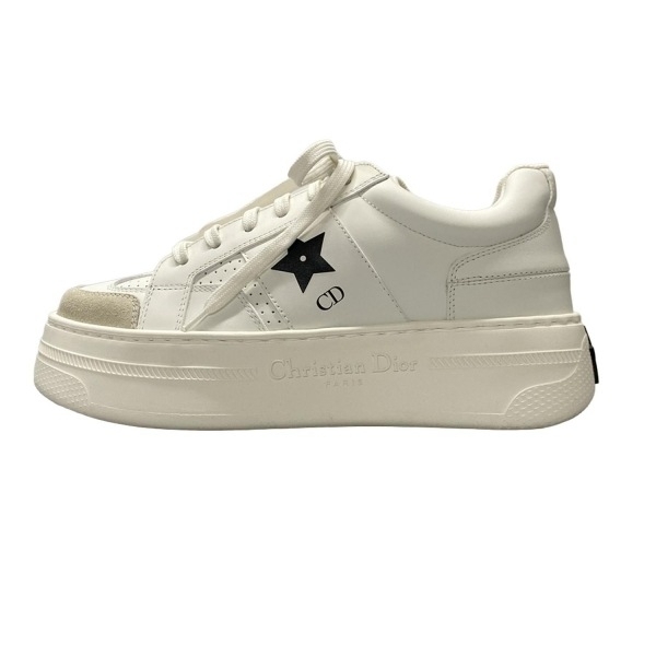 ディオール/クリスチャンディオール DIOR/ChristianDior スニーカー 36 1/2 - レザー 白×黒 レディース インソール取外し可 靴拍卖