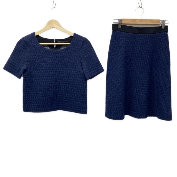 アナイ ANAYI スカートセットアップ - ネイビー×黒 レディース ニット 美品 レディーススーツ拍卖