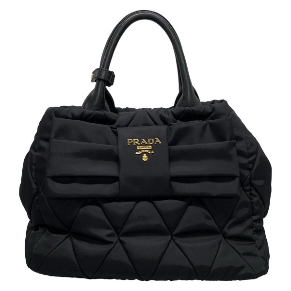 プラダ PRADA トートバッグ 1BG005 ニューテスートボンバー レザー 黒 美品 バッグ拍卖