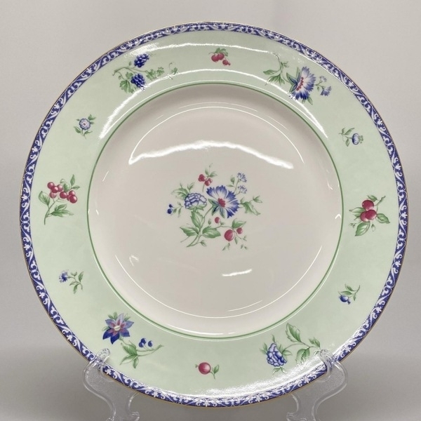 ウェッジウッド WEDG WOOD プレート メドウフィールド 白×ライトグリーン×マルチ 新品同様 食器拍卖