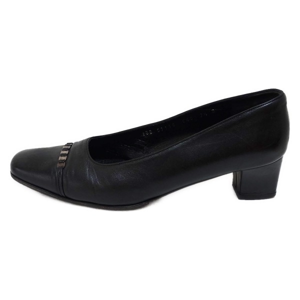 サルバトーレフェラガモ FERRAGAMO/SalvatoreFerragamo パンプス 7 1/2 D - レザー 黒 レディース ヴァラ/アウトソール張替済 靴拍卖