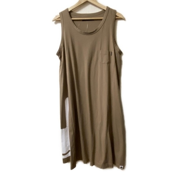 キューン CUNE サイズ0 XS - ライトブラウン×白 レディース クルーネック/ノースリーブ/ロング/うさぎ 美品 ワンピース拍卖