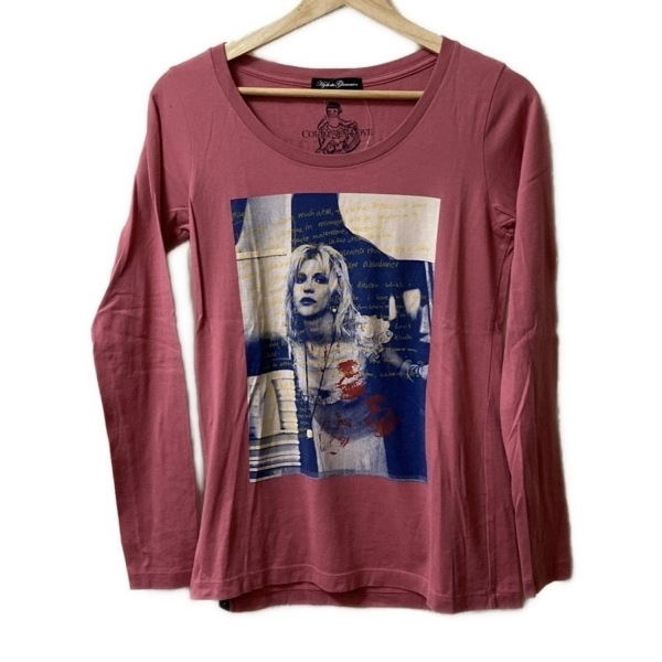 ヒステリックグラマー HYSTERIC GLAMOUR 長袖Tシャツ サイズF - ピンク×ネイビー×マルチ レディース クルーネック トップス拍卖