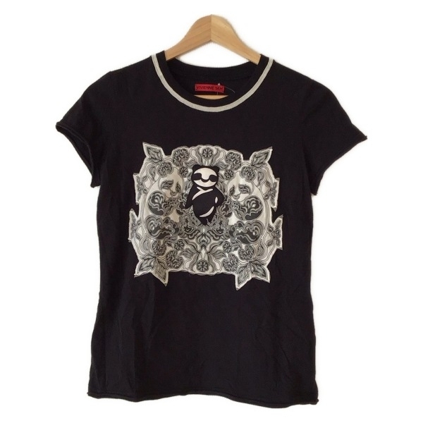 ヴィヴィアンタム VIVIENNE TAM 半袖Tシャツ サイズ0 XS - 黒×白 レディース クルーネック/花柄/パンダ トップス拍卖
