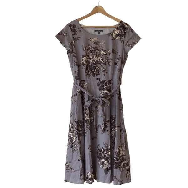 ローラアシュレイ LAURAASHLEY サイズ13 L - ライトブルーグレー×ダークグレー×ピンクベージュ レディース ワンピース拍卖