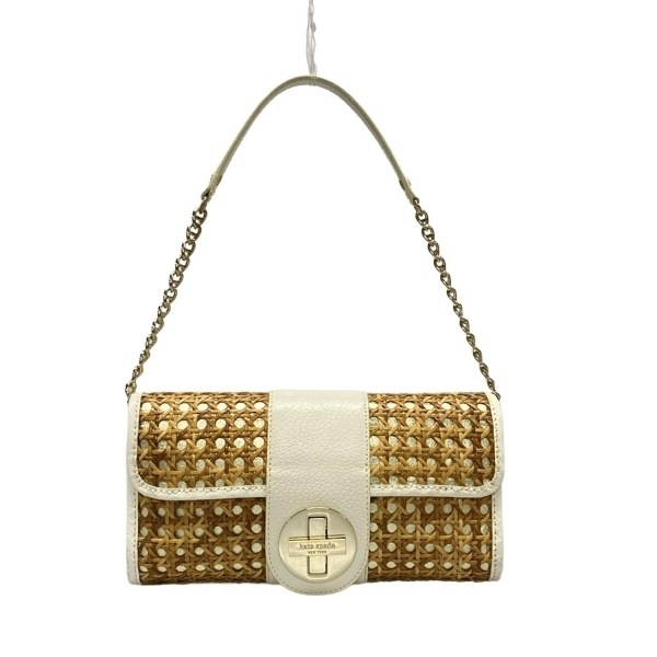 ケイトスペード Kate spade ショルダーバッグ WKRU0767 - レザー ライトブラウン×アイボリー 編み込み/チェーンショルダー バッグ拍卖