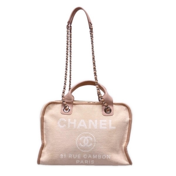 シャネル CHANEL ショルダーバッグ ドーヴィル ボーリングバッグ ピンク チェーンショルダー/2way/シルバー金具 バッグ拍卖