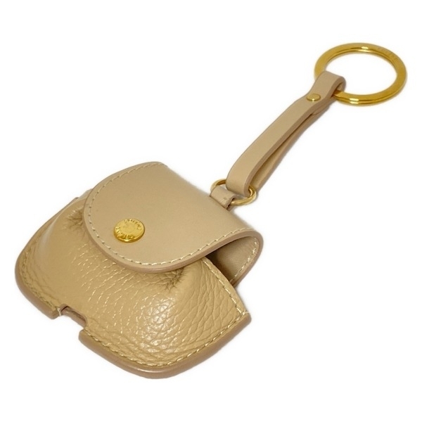 ポレーヌ POLENE キーホルダー(チャーム) - レザー ベージュ×ゴールド キーホルダー拍卖