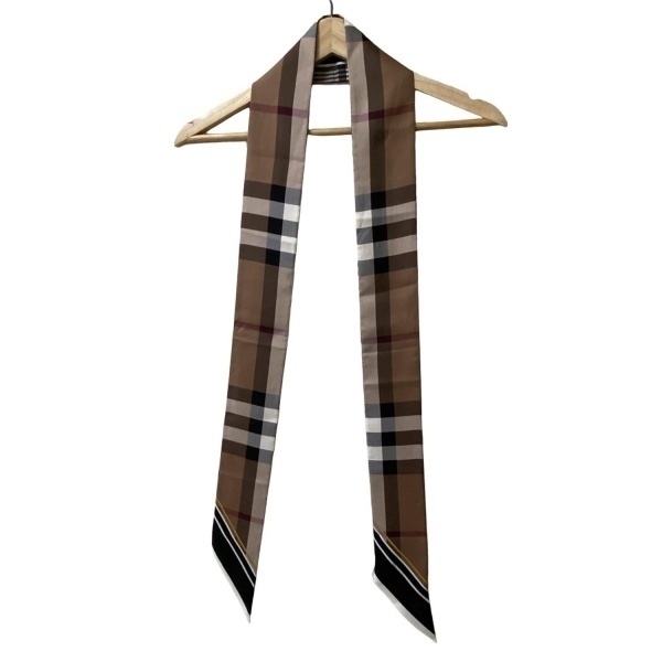 バーバリーロンドンイングランド BURBERRY LONDON ENGLAND 8035897 - ベージュ×黒×マルチ リボンスカーフ/チェック柄 美品 スカーフ拍卖