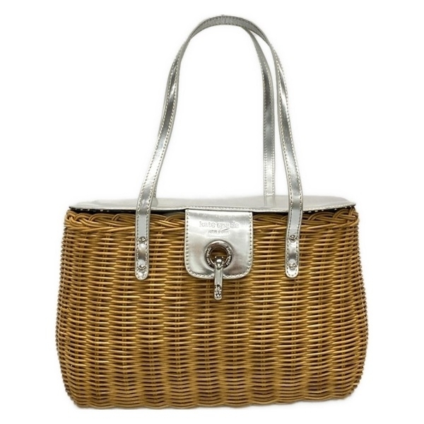 ケイトスペード Kate spade ハンドバッグ - レザー ライトブラウン×シルバー かごバッグ バッグ拍卖