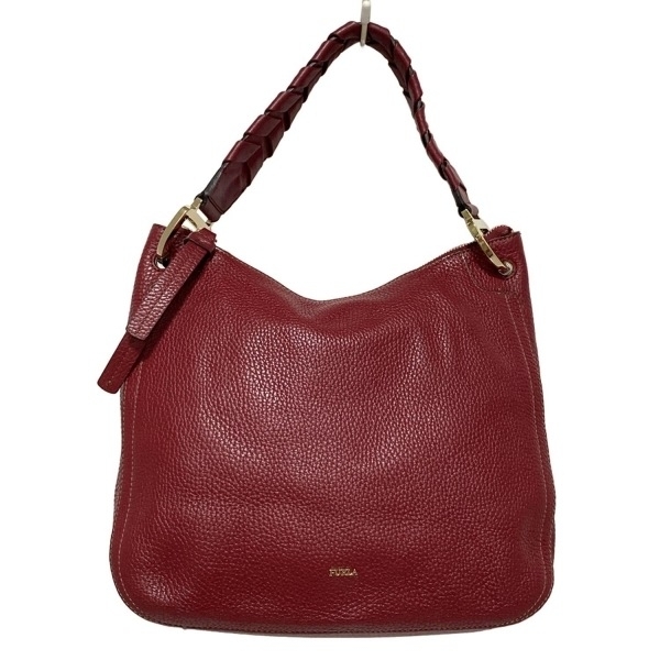 フルラ FURLA ショルダーバッグ 272366 - レザー レッド 編み込みハンドル/ワンショルダー バッグ拍卖