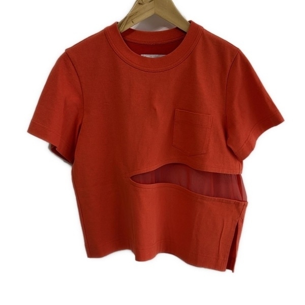 サカイ Sacai 半袖Tシャツ サイズ1 S 22-06057 - オレンジ レディース シフォン切替 トップス拍卖