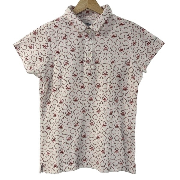 パーリーゲイツ PEARLY GATES 半袖ポロシャツ サイズ0 XS - 白×レッド レディース JackBunny!! 美品 トップス拍卖