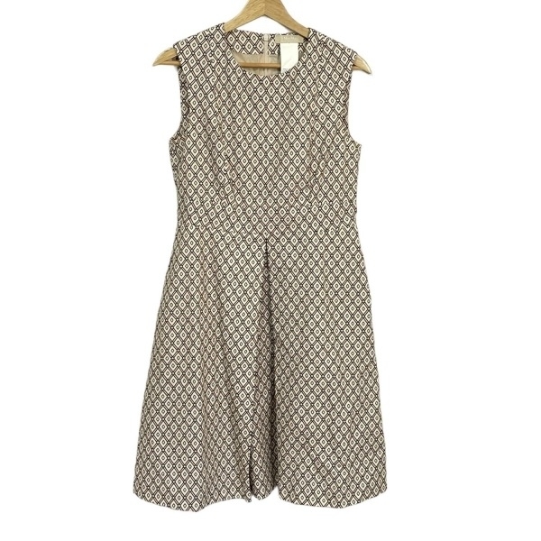 マックスマーラ S Max Mara サイズ42 M - アイボリー×ライトピンク×黒 レディース クルーネック/ノースリーブ/ひざ丈 美品 ワンピース拍卖