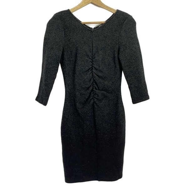 アルマーニコレッツォーニ ARMANICOLLEZIONI サイズ42 M - ダークグレー×黒 レディース Vネック/七分袖/ロング 美品 ワンピース拍卖