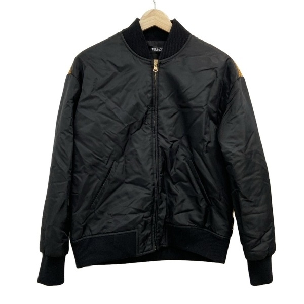 ヴェルサーチ VERSACE ブルゾン サイズ40 M - 黒×ゴールド メンズ 長袖/秋/冬 ジャケット拍卖