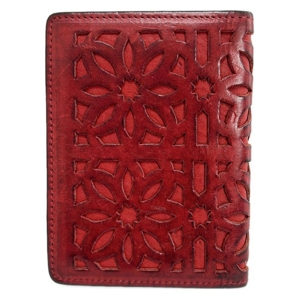 ゲンテン genten パスケース - レザー ボルドー フラワー(花) 財布拍卖