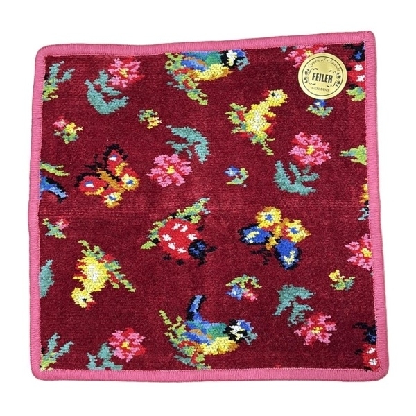 フェイラー FEILER - コットン ボルドー×グリーン×マルチ ハンドタオル 美品 小物拍卖