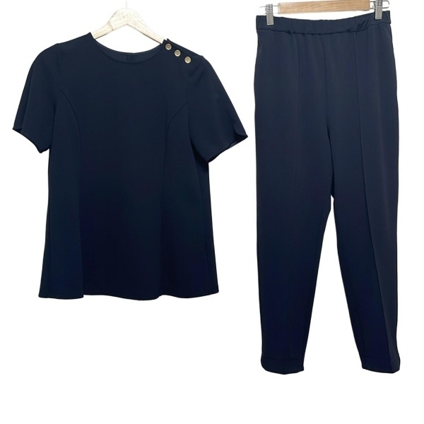 ブルーレーベルクレストブリッジ BLUE LABEL CRESTBRIDGE レディースパンツセットアップ - 黒×ダークネイビー×マルチ レディース 美品拍卖