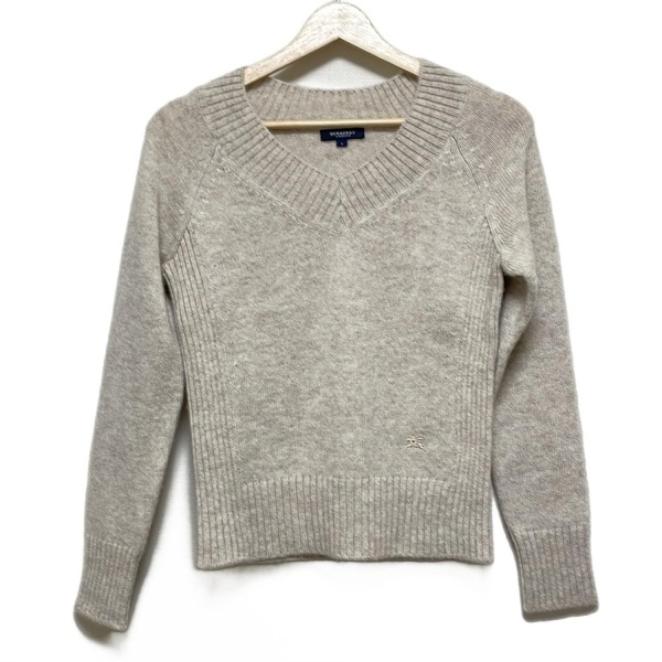 バーバリーロンドン Burberry LONDON 長袖セーター/ニット - ベージュ レディース Vネック 美品 トップス拍卖