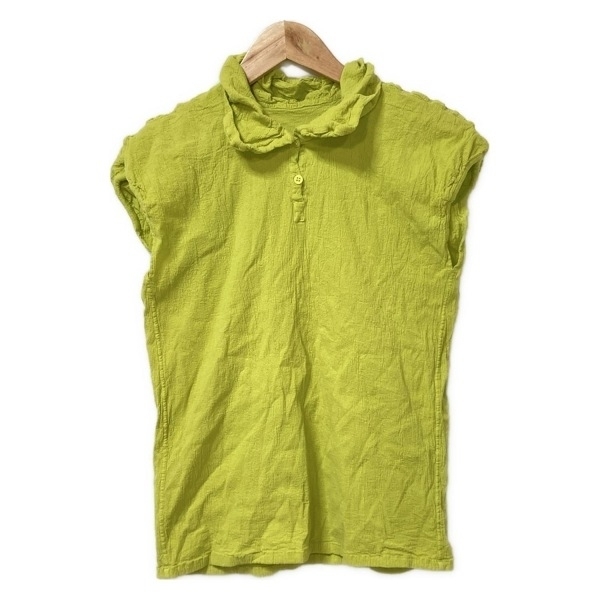 ミー/イッセイミヤケ me ISSEY MIYAKE 長袖カットソー サイズ-(F) - イエローグリーン レディース レギュラーカラー 美品 トップス拍卖