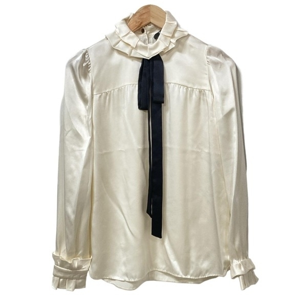 ポールカ PAULEKA 長袖カットソー サイズ38 M - アイボリー レディース シルク/フリル 美品 トップス拍卖