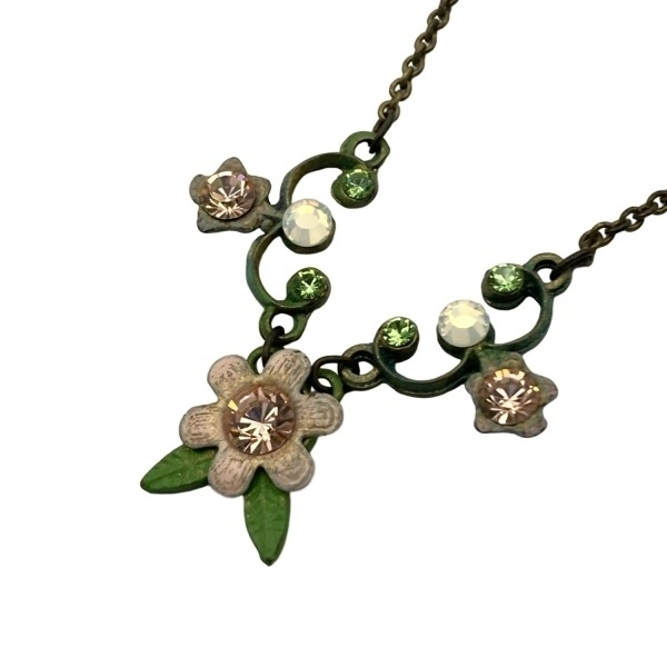 ミハエルネグリン Michal Negrin ネックレス - ブロンズ×ピンク×黒 フラワー アクセサリー(首)拍卖