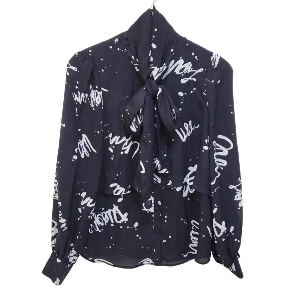 ダイアグラム Diagram GRACE CONTINENTAL 長袖シャツブラウス サイズ36 S - 黒×白 レディース シースルー/リボン 美品 トップス拍卖