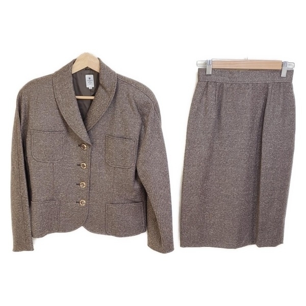 ウンガロ Ungaro スカートスーツ ブラウン レディース 美品 レディーススーツ拍卖