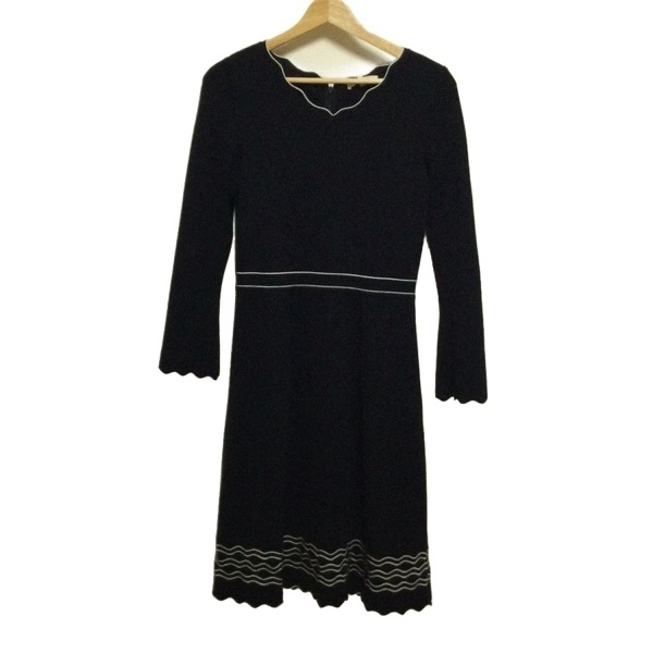 エポカ EPOCA サイズ40 M - 黒×白 レディース 長袖/ひざ丈/ニット ワンピース拍卖