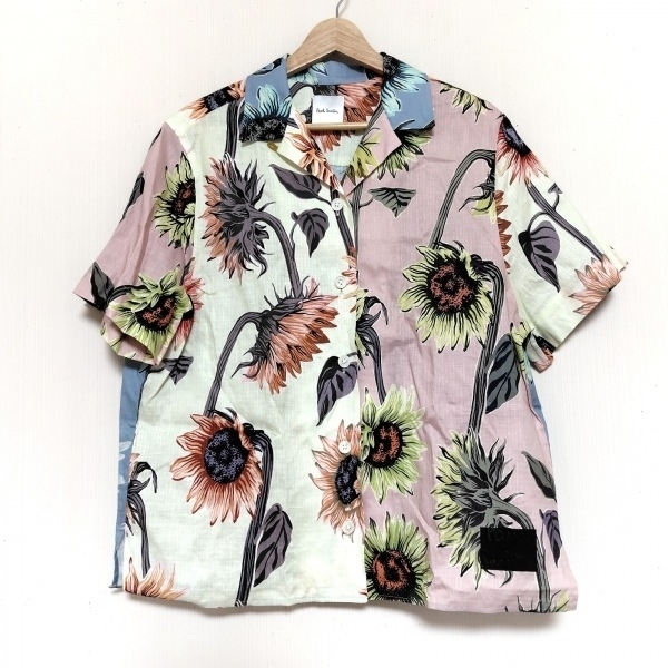 ポールスミス PaulSmith 半袖シャツブラウス サイズ40 L - ライトイエロー×ライトピンク×マルチ レディース 花柄 トップス拍卖