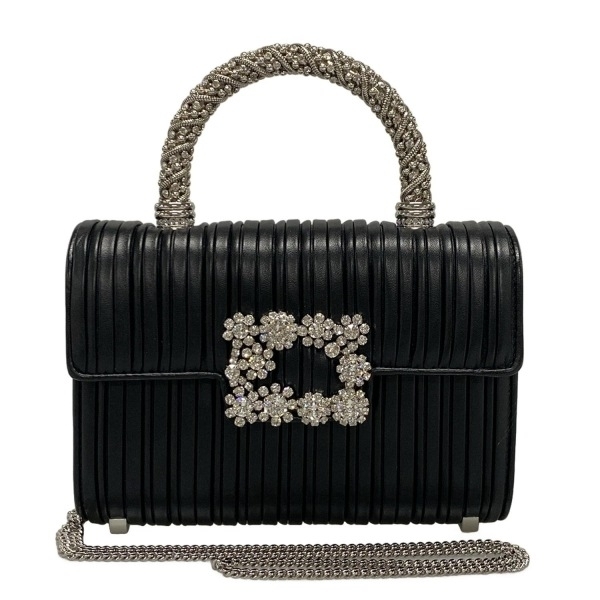 ロジェヴィヴィエ RogerVivier ショルダーバッグ ジュエル エフロレッセンス ミニバッグ レザー 黒×クリア バッグ拍卖