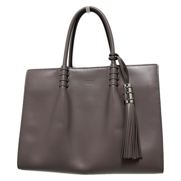 トッズ TOD'S トートバッグ LDM バウレット メディオ レザー ブラウンピンク バッグ拍卖