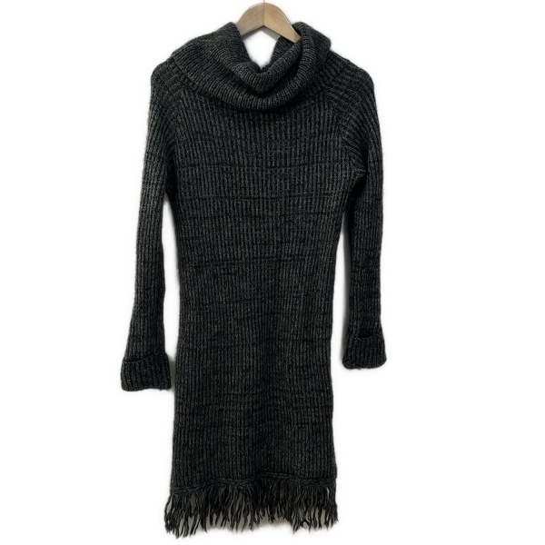 ジユウク 自由区/jiyuku サイズ38 M - ダークグレー レディース タートルネック/長袖/ひざ丈/ニット ワンピース拍卖