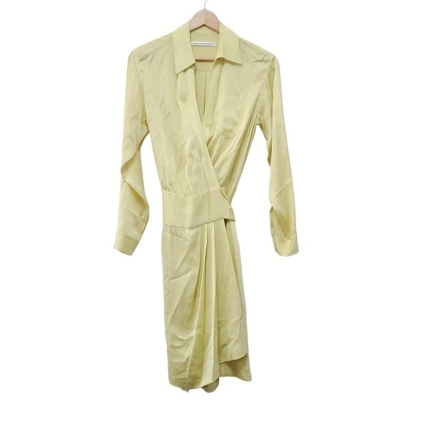 ダイアン・フォン・ファステンバーグ DIANE VON FURSTENBERG(DVF) - イエロー レディース シルク/ひざ丈/長袖/シャツワンピ 美品拍卖