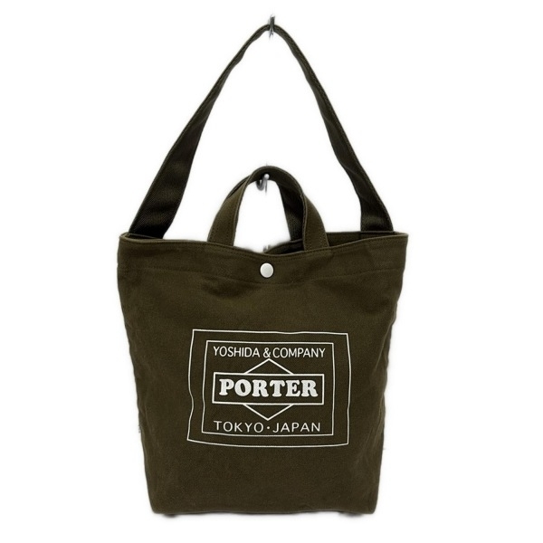 ポーター PORTER/吉田 トートバッグ - カーキ×白 LOWER CASE/2way バッグ拍卖