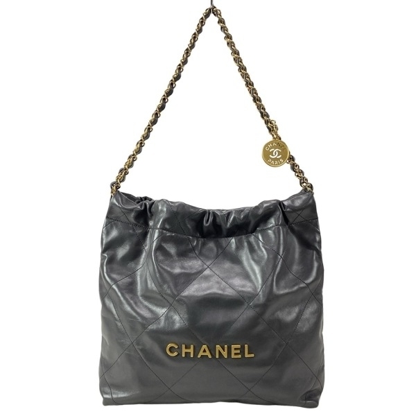 シャネル CHANEL ショルダーバッグ AS3260 CHANEL 22 スモール ハンドバッグ ダークグレー 美品 バッグ拍卖