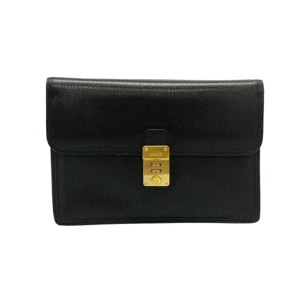 バリー BALLY クラッチバッグ レザー 黒 本体ロックナンバー【00】 バッグ拍卖