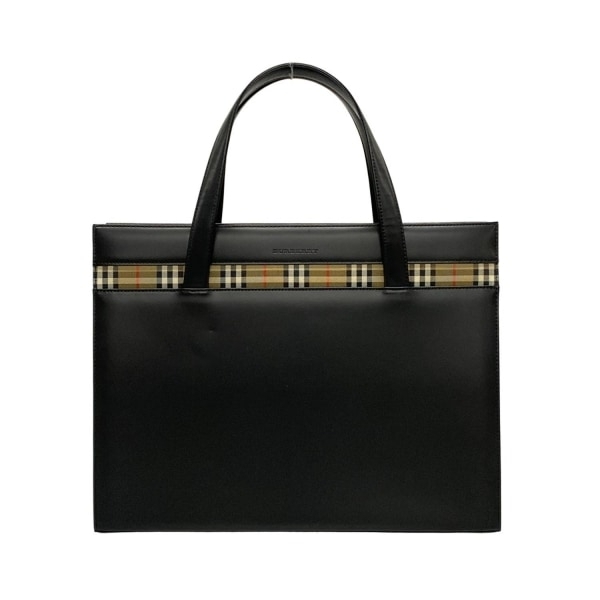 バーバリー BURBERRY/Burberry ハンドバッグ レザー 黒×ベージュ バッグ拍卖