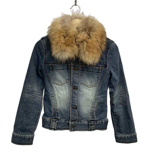 ピンキー&ダイアン Pinky&Dianne Gジャン/デニムジャケット サイズ38 M - ネイビー レディース 長袖/ファー取り外し可能/Jeans/春/秋拍卖