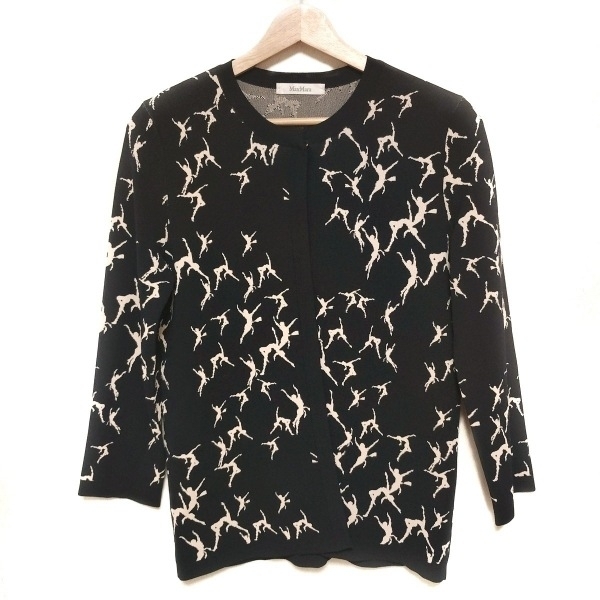 マックスマーラ Max Mara カーディガン サイズS - 黒×ベージュ レディース トップス拍卖