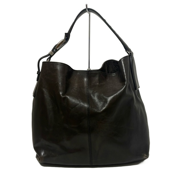 ヒロフ HIROFU ハンドバッグ - レザー ダークブラウン バッグ拍卖