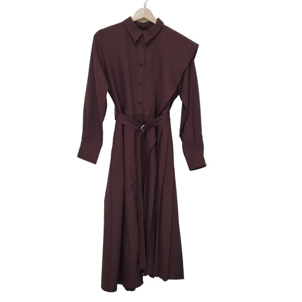 ユナイテッド トウキョウ UNITED TOKYO サイズ1 S - ダークブラウン レディース レギュラーカラー/長袖/ロング/シャツワンピ/プリーツ 美品拍卖