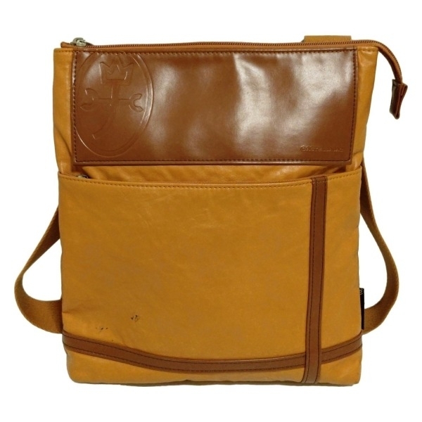 イケテイ IKETEI ショルダーバッグ - レザー ライトブラウン×ブラウン 型押し加工 バッグ拍卖