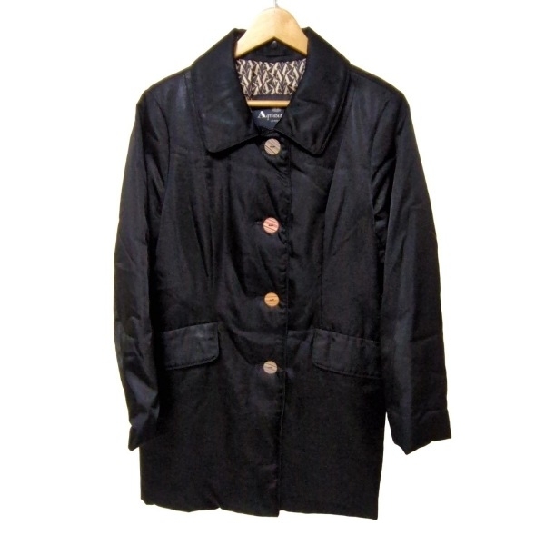 アクアスキュータム Aquascutum ダウンコート サイズ12 L - 黒 レディース 長袖/秋/冬 コート拍卖