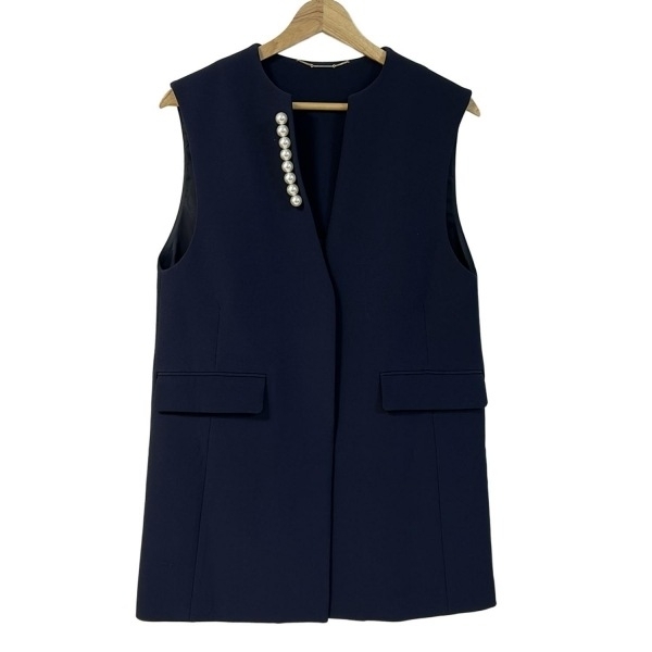 セルフォード CELFORD ベスト サイズONE SIZE - ダークネイビー レディース パール/ロング丈 美品 トップス拍卖